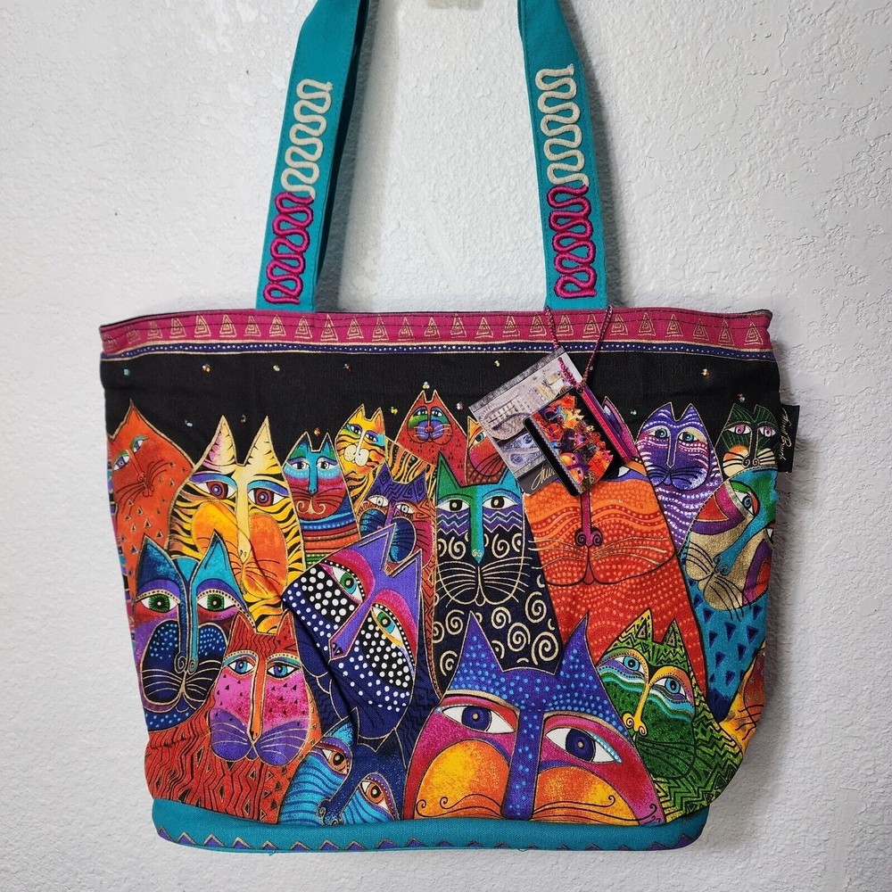 Laurel Burch Bag Cat Fantasticats Large Beach Travel Tote Big Colorful